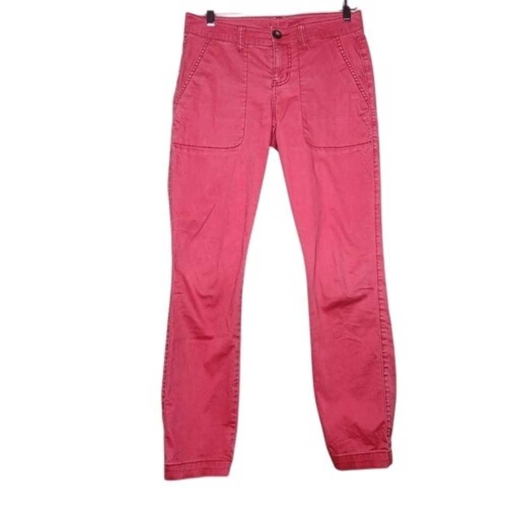 Cabi Compass Ankle Pants Coral Cinched Casual Pockets Mid Rise Stretch 2